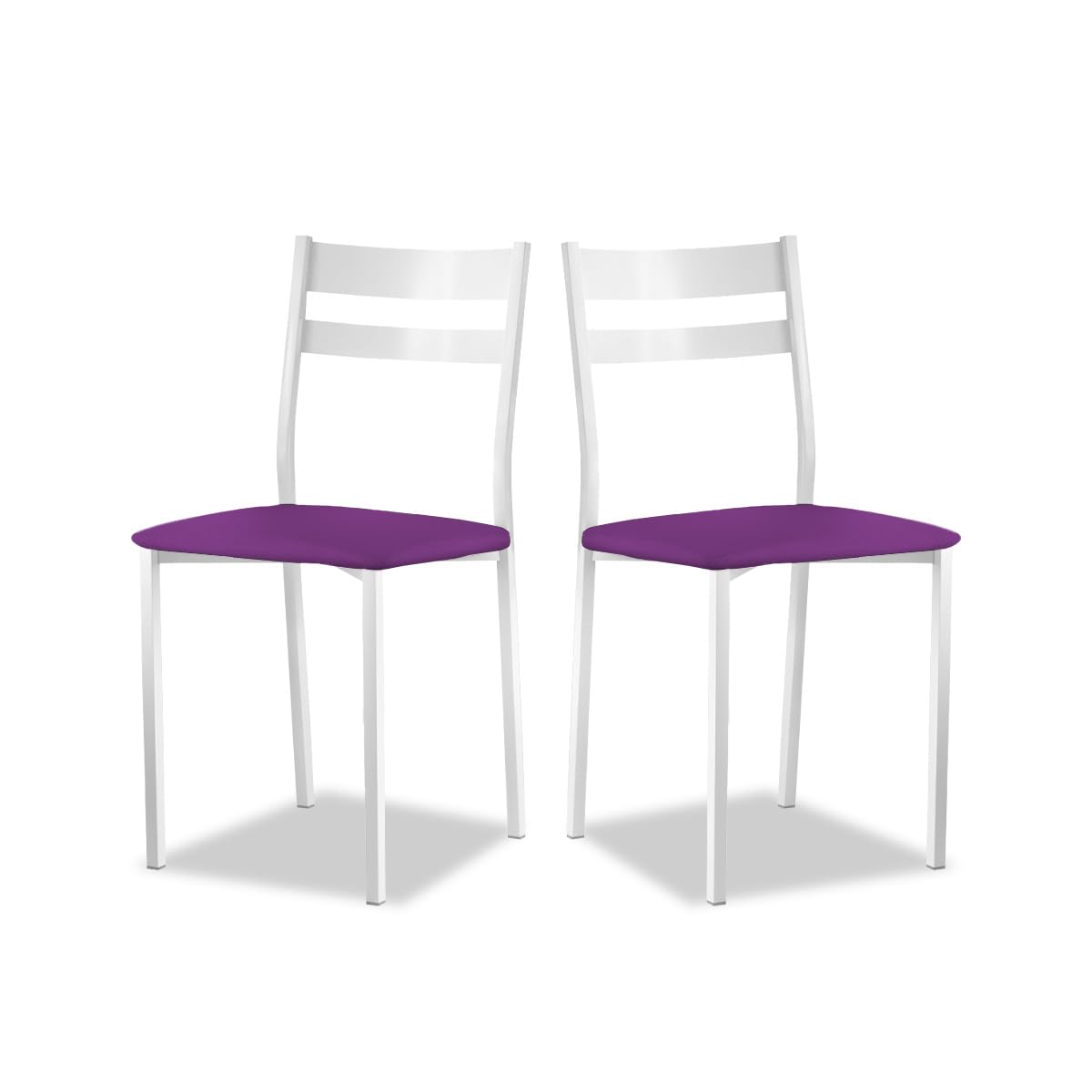 Astimesa - Silla de Comedor o Cocina de Metal Blanca - Asiento Polipiel en Color Azul - 2 Unidades - 38 cm (Ancho) x 45 cm (Alto Asiento) x 85 cm (Alto Total) x 40 cm (Fondo) — view 25