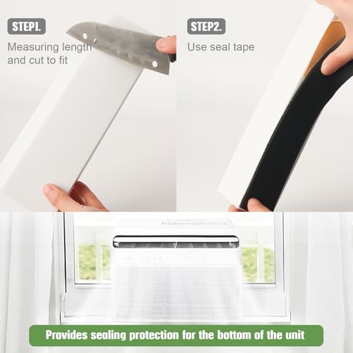 Image of Insulation Foam Block 2 Pack, for U-Shape Window Air Conditioner Units with Foam Strip, Stop Cold Drafts Air Leak, Compatible with Midea and Danby Insulation Panels Window Seal Kit, White