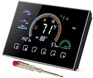 Nassboards 16AMP Smart BECA WiFi Thermostat for Underfloor Heating - Simple Installation, WiFi Temperature Controller Compatible with Alexa, Google Home, Touch Screen, Install Kit Included - Black