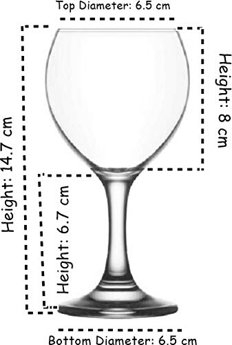 LAV Wine Glasses Set/Pack of 6/210 cc/Clear Wine Drinking Glass - Image 3