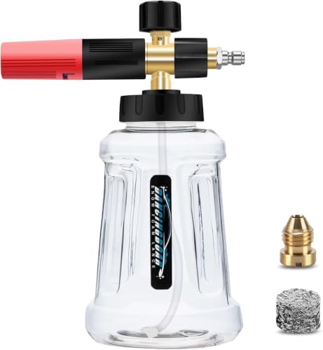 Image of 1L Wide Mouth Foam Cannon for Pressure Washer | Foam Sprayer with 1 /4 Inch Quick Connector, Adjustable Soap Cannon for Car Wash, Additional 1.1mm Orifice Nozzle