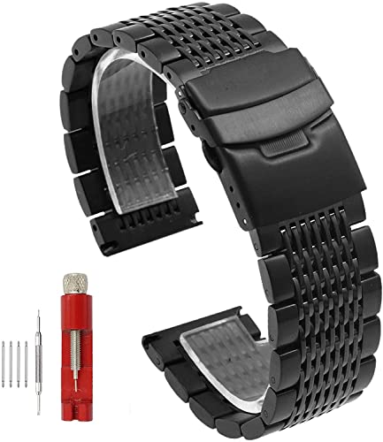 Bracelet de sport masculin en acier inoxydable poli pour montre de plongée