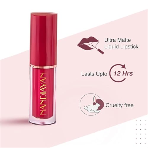 Image of Nandiayan 12Pcs Velvet Matte Liquid Lipstick Set of 12 (30 ml), Waterproof Long Lasting Quick-drying Non-Stick Cup Dark Lip Stain Kit |Smudge-Proof Transfer-Proof Lipsticks For Women | Dark shade