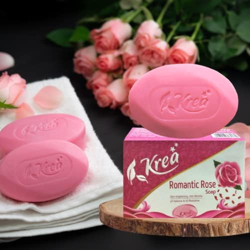 Krea Romantic Rose Soap (Pack of 5 Soaps) Krea Grand Sandal Soap (Pack of 5 Soaps)100gms