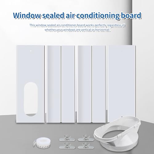 Klimaanlage Fensterabdichtung,4 Stück Einstellbare Fenstergleit Kit 43-140cm,Fensterabdichtung für Mobile Klimageräte,Platte Klimaanlage Windschutz,für Mobilen Klimaanlagen Erweiterung