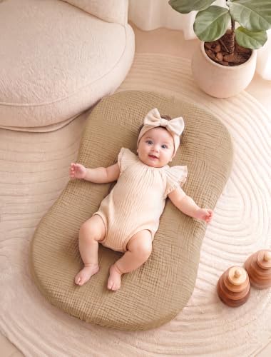 Image of Termichy Muslin Cover for Baby Lounger: Fitted for 30x20 Baby Nest