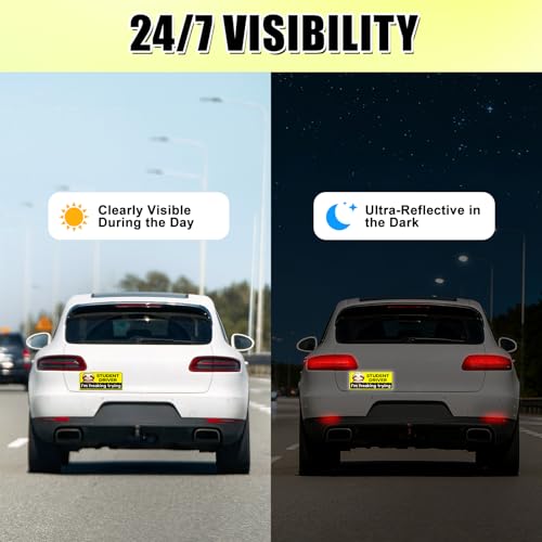 Image of 2 Pcs Newbie Magnetic Student Driver Stickers for Car Beginner Funny Lovely Magnet Supplies Bumper Safety Sign Suitable for Keeping a Safe Distance