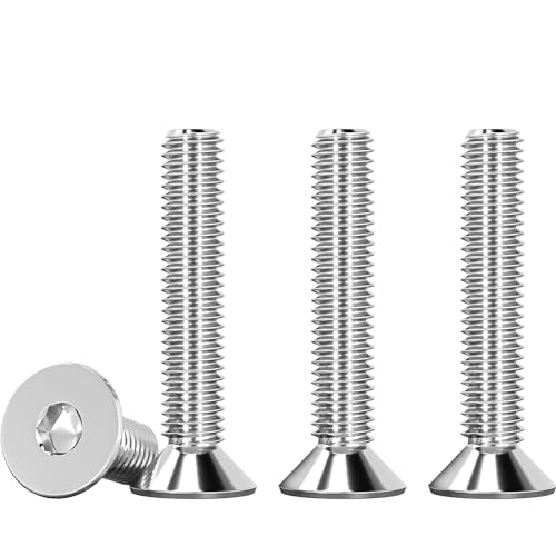 Drenky Socket Screws M5 X 30mm 304 Stainless Steel M5 Bolts Screws Countersunk DIN 7991 / ISO 10642 Machine Screws Flat Head Hex Socket Cap Screws (Pack of 25)