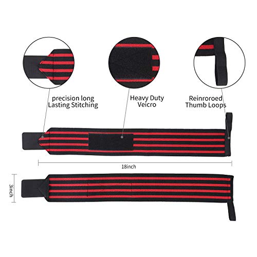 زوج من أربطة الدعم الرياضية القابلة للتعديل أحزمة المعصم الضاغطة فعالة للنفق الرسغي ورفع الأثقال والملاكمة والجمباز والكتابة وحامي باللون الأحمر يستخدم لسبورت قياس واحد أكريلونيتريل بوتادين ستايرين