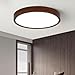 LZHUYE Modern Wood Ceiling Light with Walnut Finish, LED Flush Mount Ceiling Lighting Fixtures, Ceiling Lamp with Remote Control, 3-Color Dimming 3000K-6000K for Bedroom Lighting Fixtures(30cm)
