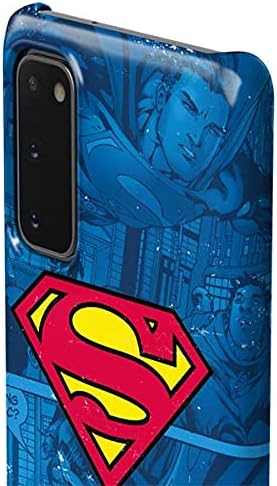 Skinit Lite Phone Case Compatible with Galaxy S20 - Officially Licensed DC Comics Superman Logo Background Pattern Design
