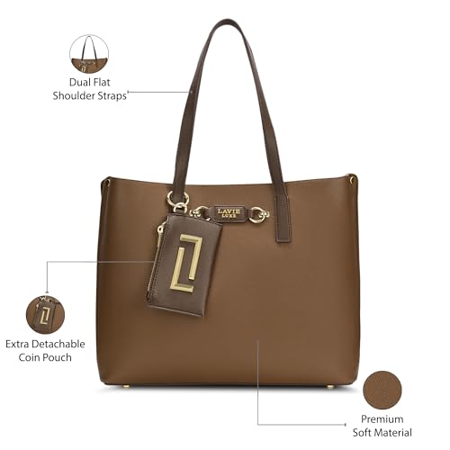 Image of Lavie Luxe Women's Duo Chloe 3 Compartment Tote Handbag | Tote Bag For Work | Ladies Purse | Stylish Shoulder Bag | Gift For Women