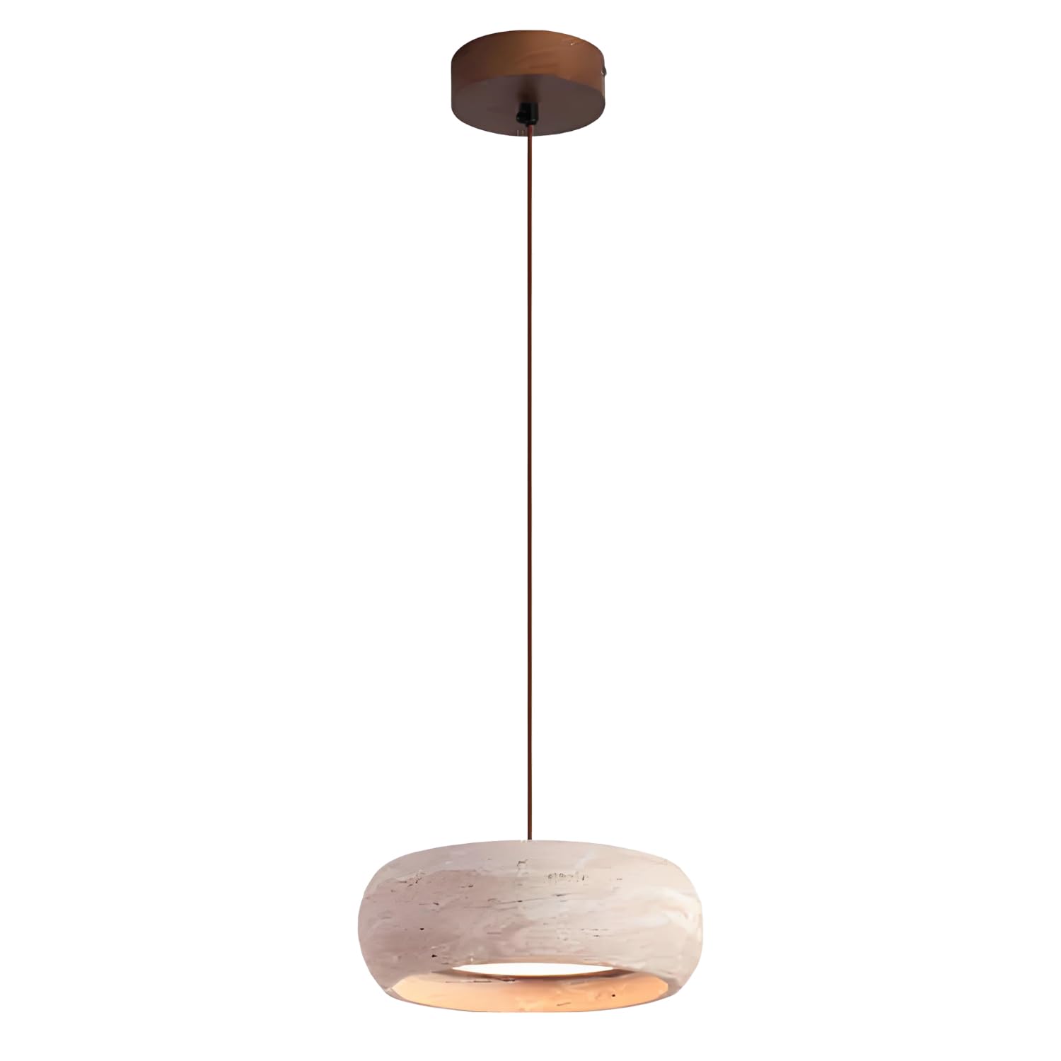 7,88 '' Lampade a sospensione in travertino giallo Luci a for isola della cucina Lampadario industriale in pietra di caverna gialla Apparecchio illuminazione a soffitto sospeso