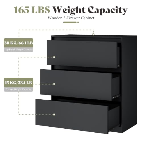 Image of AMERLIFE Modular DIY 3-Drawer Storage Cabinet, 32 x 16 x 36 Inch