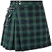 BYYHJNMSXS Gonna Nera in Vita alla Moda Gonne A Pieghe Eleganti Grigie Kilt Scozzese Scozzese da Uomo M Verde