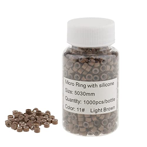 Anneaux pour extensions de cheveux anti-glisse en micro-silicone marron