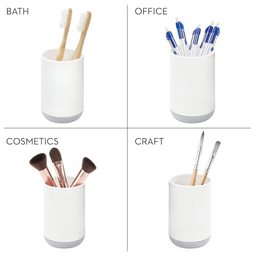 iDesign 28532 Cade Toothbrush Holder, Round Plastic Toothbrush Stand for Regular and Electric Toothbrushes, White, 7.6 cm x 7.6 cm x 11.4 cm - Cosy Home Interiors iDesign 28532 Cade Toothbrush Holder, Round Plastic Toothbrush Stand for Regular and Electric Toothbrushes, White, 7.6 cm x 7.6 cm x 11.4 cm - Image 3