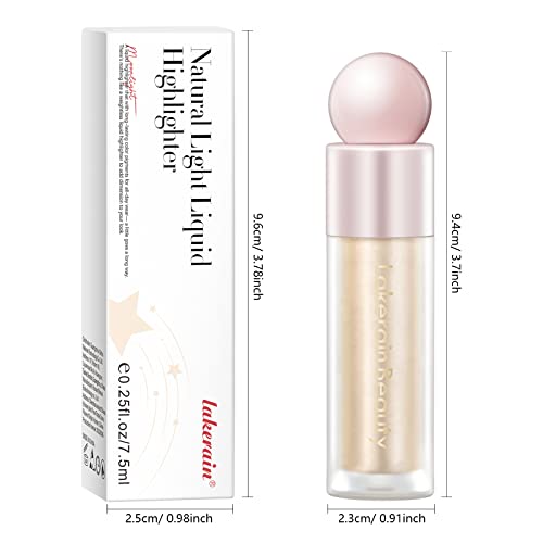 Befivecok Liquid Highlighter Makeup, Natural Silky Shimmer Finish Liquid Face Highlighter, Highly Pigmented, Long Lasting, Lightweight, Blendable, Soft Cream Highlighter For Face, 0.25Fl.oz (#01 White Gold Shimmer) #TOP7