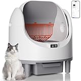 Bashaw Self Cleaning Litter Box, Automatic Cat Litter Box for Multiple Cats, App Control with Safety Sensors, Open Top, Includes Scent Cartridge & Trash Bags