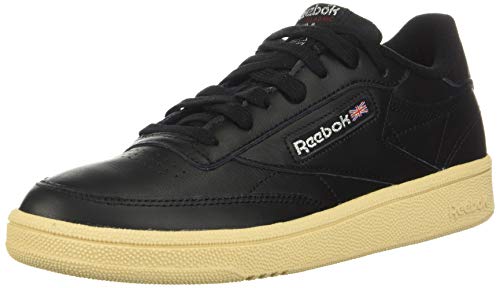 Reebok (リーボック) レディース Club C 85 スニーカー, ブラック/シルバーメタリック/レッド。, 10.5