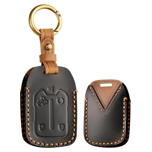 Coque de clé en cuir pour Chevrolet Silverado 5 boutons noir