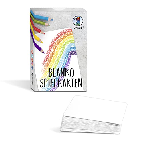 Ursus 17020000F   Cartas En Blanco, 36 Cartas En Blanco de Cartón Blanco de 300 G/M², para Hacer y Diseñar Juegos de Cartas para Adultos y Niños
