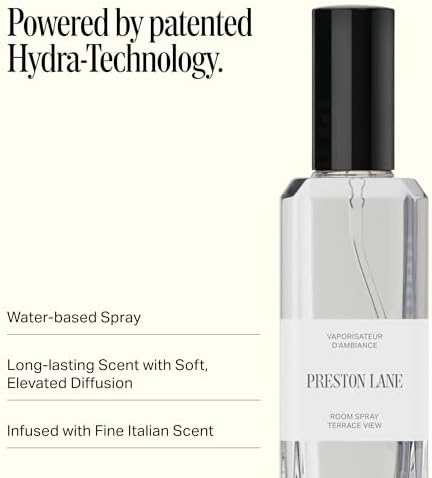 Preston Lane Luxury Room Spray, Terrace View Scent – Water-Based Home Fragrance with Patented Hydra-Technology | Long-Lasting Odor Eliminator & Deodorizer | Elegant Home Essentials Room Spray - Thumbnail 4
