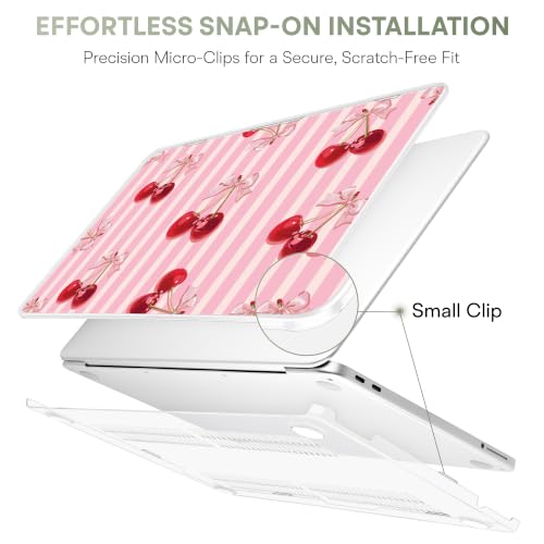 May Chen Compatible with MacBook Neo 13 inch Case 2026 Model A3404, Plastic Hard Shell,Keyboard Cover,Screen Protector,Dust Plug, for MacBook Neo 13" with A18 Pro Chip,Striped Cherry - image 8