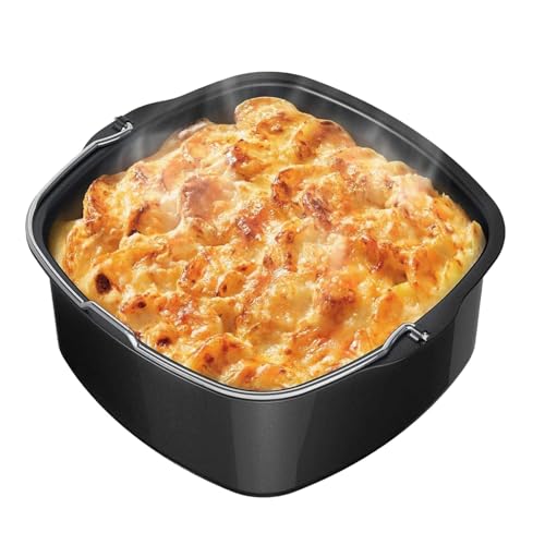 Genérico Sartén para Freidora De Aire - Molde para Pasteles Cuadrado Metal | Molde para Hornear para Freidoras Moldes Metálicos para Freidora De Aire Caliente De Uso Alimentario Apta para Tartera