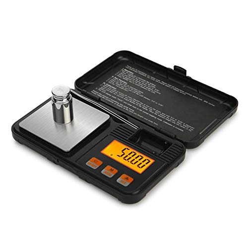 0.01g Caja de Herramientas de Alta precisión Balanza de joyería Mini Balanza electrónica portátil Plataforma de pesaje de Laboratorio con Peso estándar, Balanza de Bolsillo Inteligente (Size