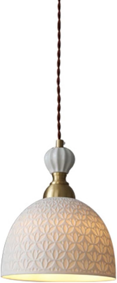 Modern Ceramics Chandelier 1-Light Fixture Industrial Ceramics Pendant Lighting Adjustable Cord Farmhouse Ceiling Hanging Lamp for Kitchen Island Restaurant Kitchen Sink
