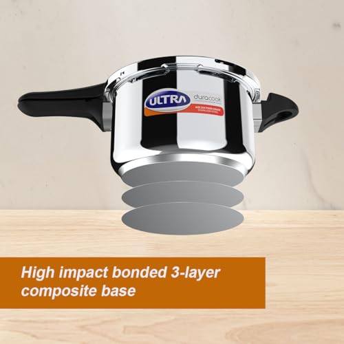 Image of Ultra Duracook Junior Celebrations pack of 3.5L & 5.5L Pressurecooker,Gifting,SS304 FoodGrade,Interchangeable Lids,Frothcollector,Induction,3LayerCompositeBase,solid Bakelite handles,ISI,10Y Warranty