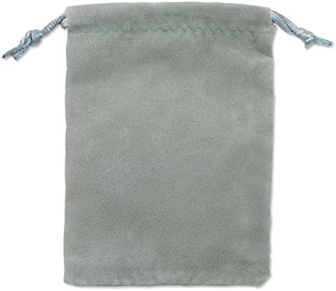 Velveteen Drawstring Pouch 3x4" Grey (Package of 10)