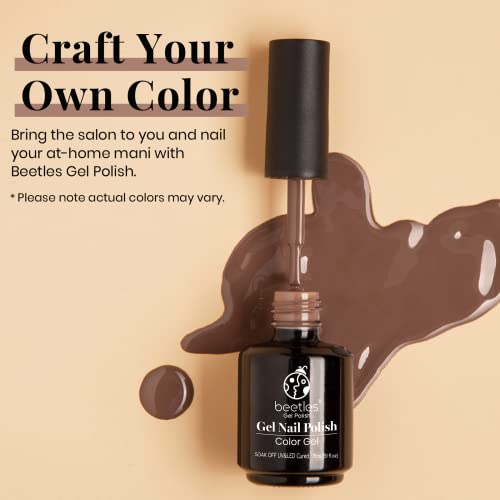 Beetles Gel Nail Polish Color-1 Pcs 15Ml Gray Brown Color Soak Off Gel Polish Nail Art Manicure #TOP2