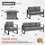 Vakollia Outdoor Aluminum Furniture Set with Fire Pit Table - 5 Pieces Modern Patio Conversation Sets Metal Sectional Sofa Set
