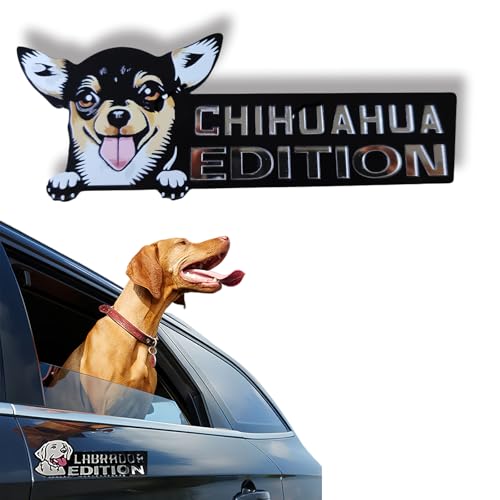 Image of Car Emblem: Dog Car Badge Laser Cutting Emblem Cool Decals Trucks German Shepherd Badge Corgi Edition Doodle Golden Retriever Vehicles Dachshund Addition Rottweiler (Black Chihuahua)