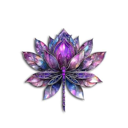 Imán Acrílico Flor de Loto y Libélula 3.15 pulg miniatura 2