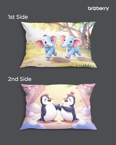 Image of Brizberry Baby Kids Pillow Cushion, for 3 Years to 8 Years, Super Soft Fabric | Animal & Cartoon Prints | 12x18 inches (Design 22)
