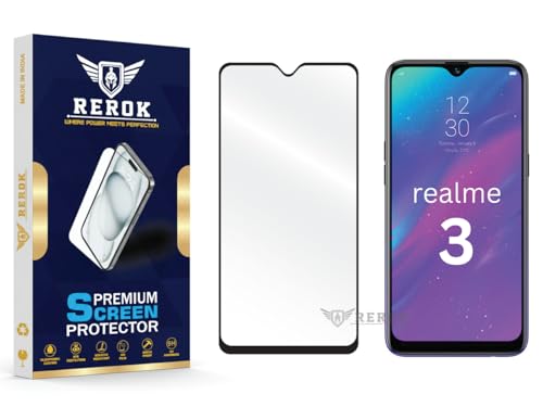 Image of Gorilla Tempered Glass Screen Protector Compatible with Realme 3 [Pack of 1] | Edge-to-Edge, Bubble-Free, Case Friendly, Easy Installation Kit