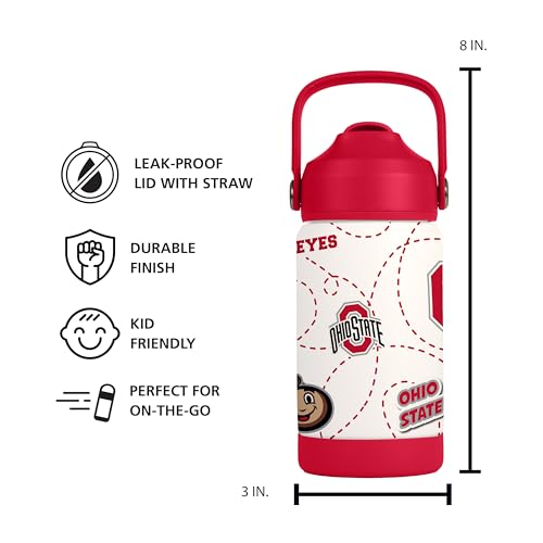 Image of Logo Brands NCAA Mascot Stainless-Steel Kids Bottle -Soft Silicone Mouthpiece, Easy To Carry, Kid-Friendly Design- Great For School & On-The-Go
