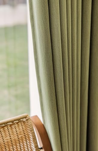Rideaux chenille opaques haut de gamme couleur vert uni 132x115cm - 7