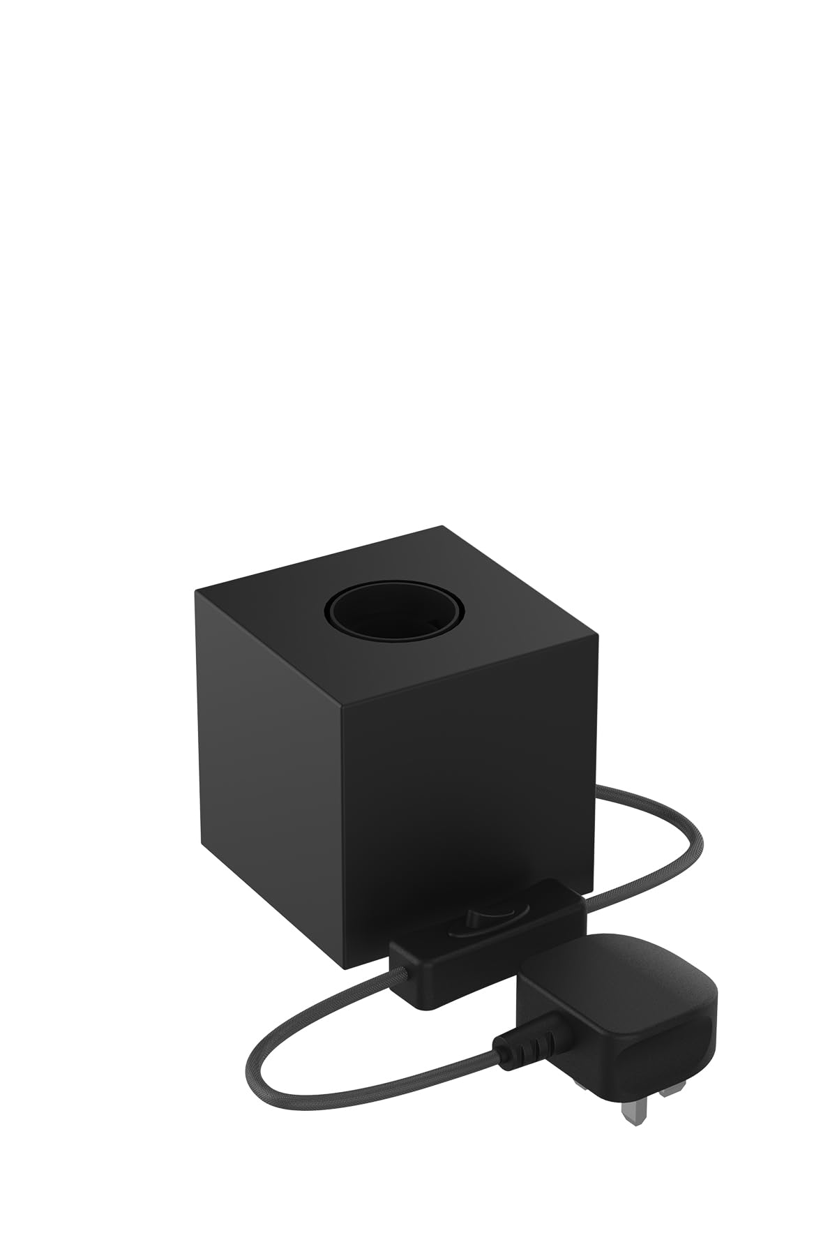 Calex Black - Table Lamp Square, E27 Fitting, With Switch, Industrial,