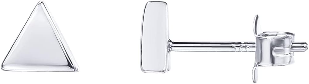 PAVOI 14K Gold Plated 925 Sterling Silver Tiny Stud Earrings for Women - Dainty Circle, Triangle, Bar Earrings - Hypoallergenic Minimalist Geometric Jewelry Small Gold Studs for Women