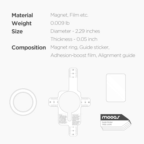 Anillo magnético blanco para salpicadero de coche y cocina con imán Magsafe 7