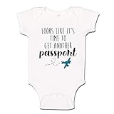 Time to Get Another Passport Travel Pregnancy Announcement Baby Bodysuit Infant One Piece NB White