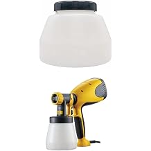 Wagner 417921 Container with Cover for Paint sprayers, White, 1400 ml + Wagner 2361508 W 100 Electric Paint Sprayer, 800 ml capacity, 280 W, Yellow/Black, 26.0 cm*28.5 cm*14.0 cm