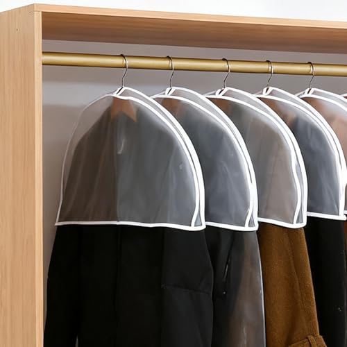 Kleidersäcke Set, 20 Stück Kleiderschutzhüllen Transparenter Staubschutz Kleidersäcke Schulter Schutzhüllen Staubschutz Schultercover für Blazer, Hemden, Schulterpolster Schutzhüllen, 60x30x5cm