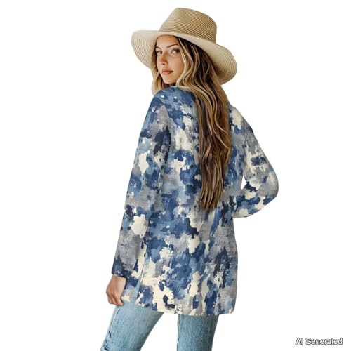 Image of Women's Lightweight Cardigans with Pockets Trendy Long Sleeve Open Front Cardigan Casual Tops Jackets Fall Oufits S-2XL