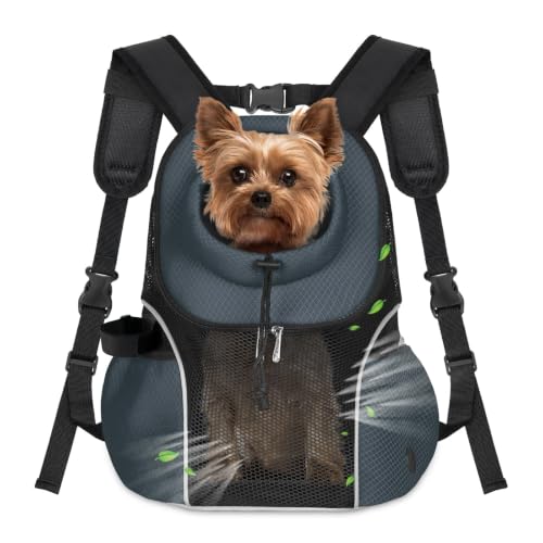 WOYYHO Pet Dog Carrier Backpack, Ventilated Mesh Small Dog Front Backpack