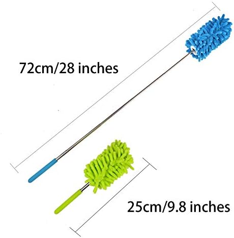 DERAYEE 3 Pack Extendable Microfiber Duster, Microfibre Dusting Hand Brush with Telescoping Pole Washable Duster Head for Home Office Car